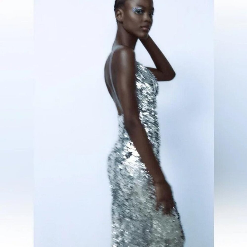 ZARA SEQUIN MIDI DRESS